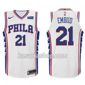 Dres Philadelphia 76ers Joel Embiid 21 Nike 2017-18 Bijela Swingman